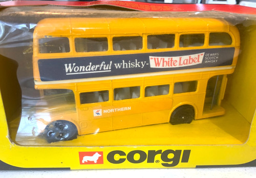Corgi bus dewars white label - corgi, "dewars